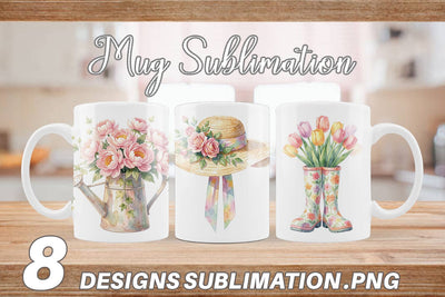 Mug Wrap Watercolor Enchanted Garden Mom Floral Sublimation artnoy 