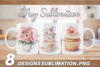 Mug Wrap Watercolor Floral Mother Day Tea Sublimation artnoy 