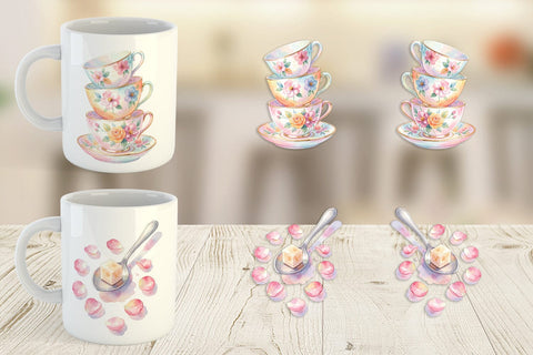 Mug Wrap Watercolor Floral Mother Day Tea Sublimation artnoy 