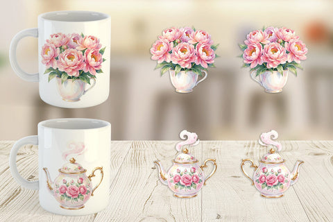 Mug Wrap Watercolor Floral Mother Day Tea Sublimation artnoy 