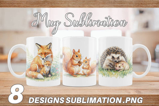 Mug Wrap Watercolor Forest Motherhood Love Sublimation artnoy 
