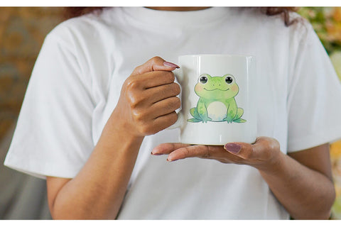Mug Wrap Watercolor Frog Sublimation artnoy 