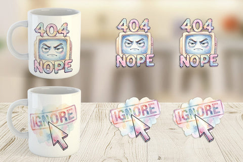 Mug Wrap Watercolor Funny 90s Tech Quotes Sublimation artnoy 