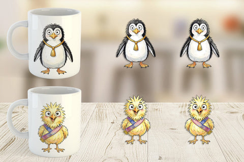 Mug Wrap Watercolor Funny Animal Graduation Sublimation artnoy 