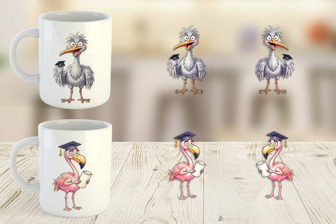 Mug Wrap Watercolor Funny Animal Graduation Sublimation artnoy 