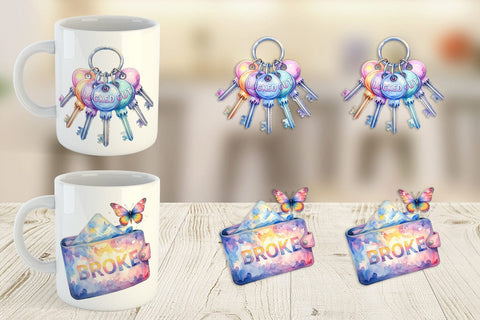 Mug Wrap Watercolor Funny Broke Traveler Quotes Sublimation artnoy 