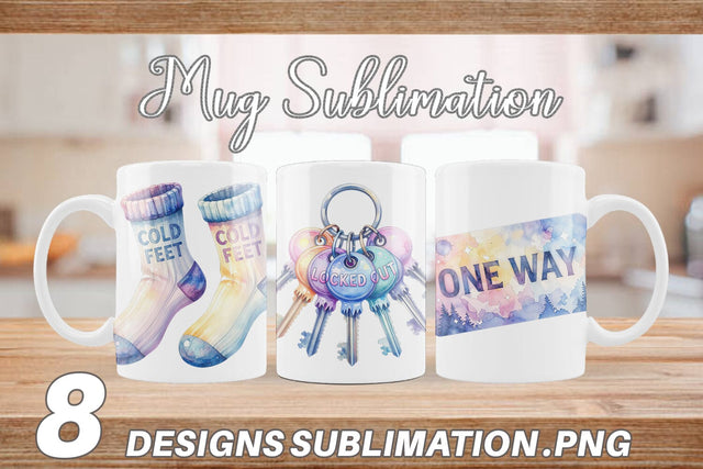 Mug Wrap Watercolor Funny Broke Traveler Quotes Sublimation artnoy 