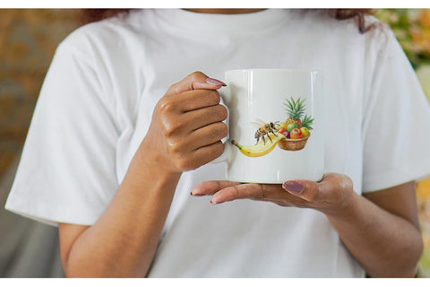 Mug Wrap Watercolor Funny Clumsy Bee Summer Fail Sublimation artnoy 