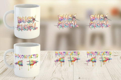 Mug Wrap Watercolor Funny Dial-Up Internet Art Sublimation artnoy 