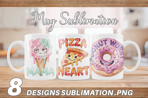 Mug Wrap Watercolor Funny Foodie Mom Puns Art Sublimation artnoy 