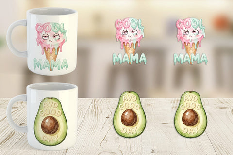 Mug Wrap Watercolor Funny Foodie Mom Puns Art Sublimation artnoy 