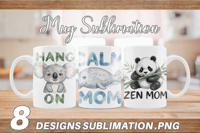 Mug Wrap Watercolor Funny Lazy Mom Life Quotes Sublimation artnoy 