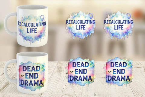 Mug Wrap Watercolor Funny Lost And Confused Quotes Sublimation artnoy 