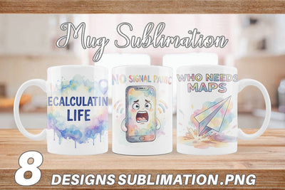Mug Wrap Watercolor Funny Lost And Confused Quotes Sublimation artnoy 