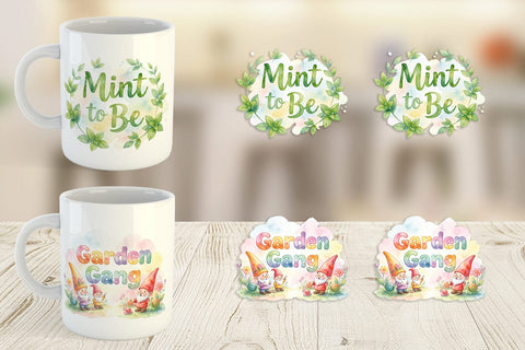 Mug Wrap Watercolor Funny Punny Garden Quotes Sublimation artnoy 