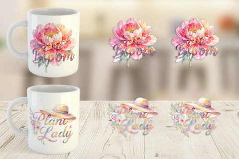 Mug Wrap Watercolor Funny Punny Garden Quotes Sublimation artnoy 