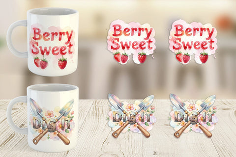 Mug Wrap Watercolor Funny Punny Garden Quotes Sublimation artnoy 