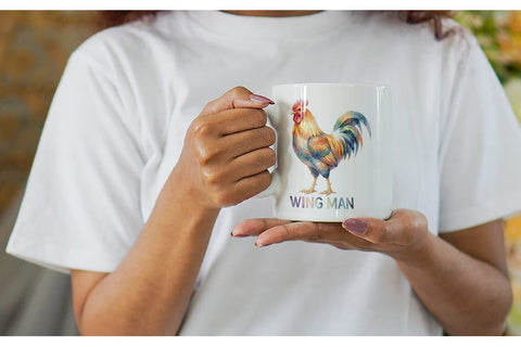 Mug Wrap Watercolor Funny Quirky Chicken Quotes Sublimation artnoy 
