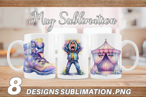 Mug Wrap Watercolor Funny Sarcastic Camping Gear Sublimation artnoy 