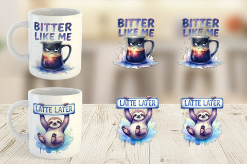 Mug Wrap Watercolor Funny Sarcastic Coffee Art Sublimation artnoy 