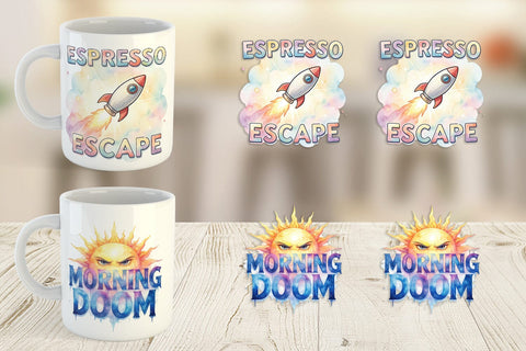 Mug Wrap Watercolor Funny Sarcastic Coffee Art Sublimation artnoy 