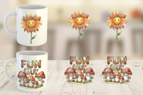 Mug Wrap Watercolor Funny Wonky Floral Mom Art Quotes Sublimation artnoy 