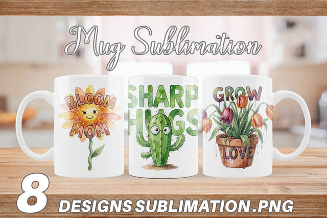 Mug Wrap Watercolor Funny Wonky Floral Mom Art Quotes Sublimation artnoy 