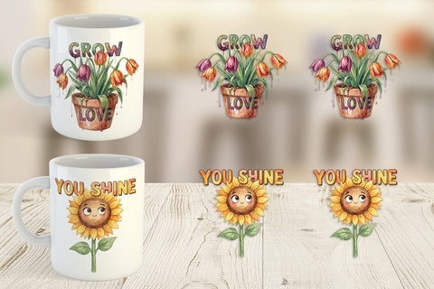 Mug Wrap Watercolor Funny Wonky Floral Mom Art Quotes Sublimation artnoy 