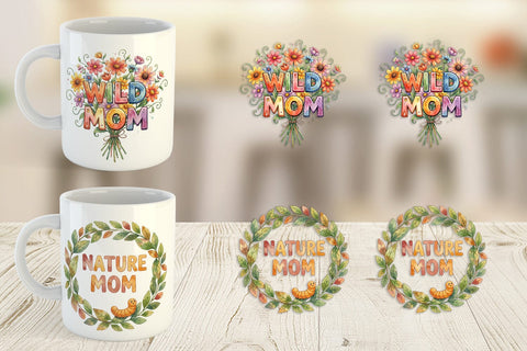 Mug Wrap Watercolor Funny Wonky Floral Mom Art Quotes Sublimation artnoy 