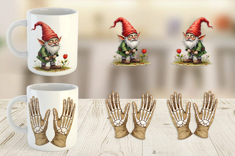 Mug Wrap Watercolor Garden Ghouls Sublimation artnoy 