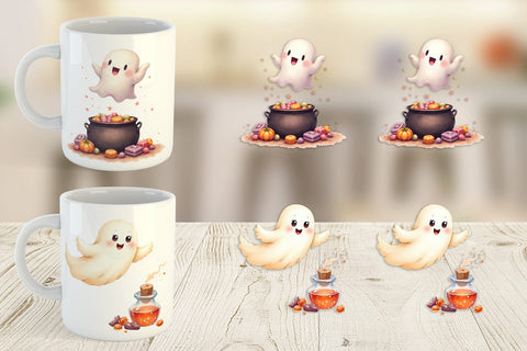 Mug Wrap Watercolor Ghost Candy Potion Sublimation artnoy 