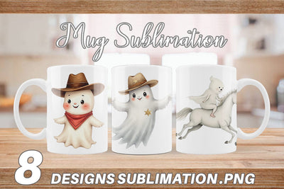 Mug Wrap Watercolor Ghostly Wild West Sublimation artnoy 