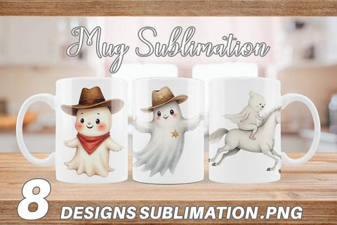 Mug Wrap Watercolor Ghostly Wild West Sublimation artnoy 