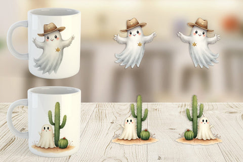 Mug Wrap Watercolor Ghostly Wild West Sublimation artnoy 