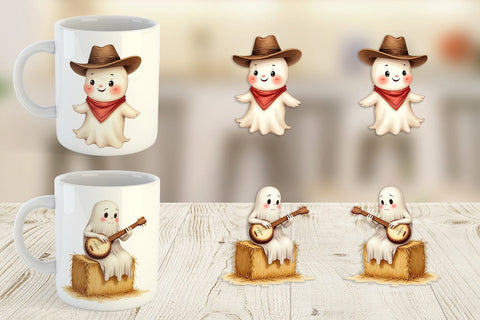 Mug Wrap Watercolor Ghostly Wild West Sublimation artnoy 