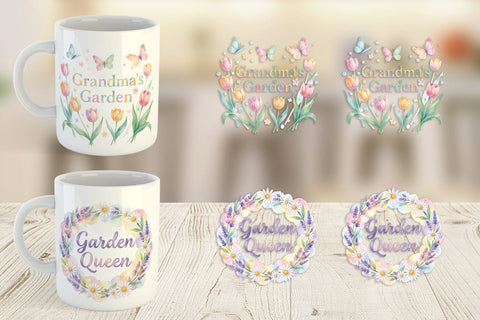Mug Wrap Watercolor Grandma Garden Love Quotes Sublimation artnoy 