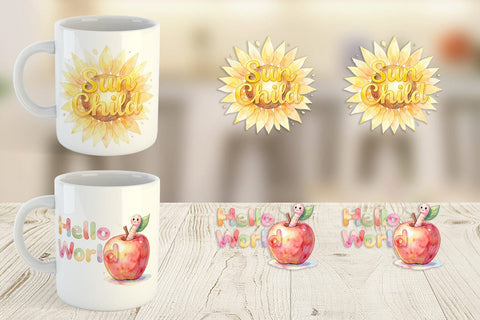 Mug Wrap Watercolor Grandma Little Sprout Quote Sublimation artnoy 