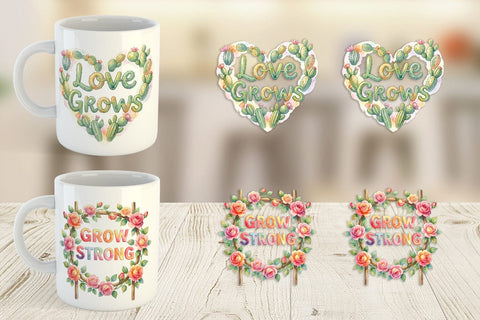 Mug Wrap Watercolor Grandma Little Sprout Quote Sublimation artnoy 