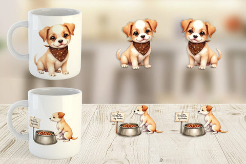 Mug Wrap Watercolor Grateful Pups Kittens Sublimation artnoy 