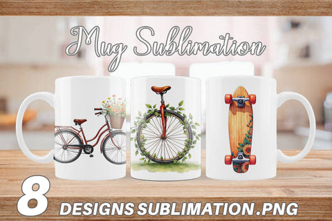 Mug Wrap Watercolor Groovy Bloom Riders 70s Floral Transport Sublimation artnoy 
