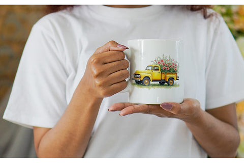 Mug Wrap Watercolor Groovy Bloom Riders 70s Floral Transport Sublimation artnoy 