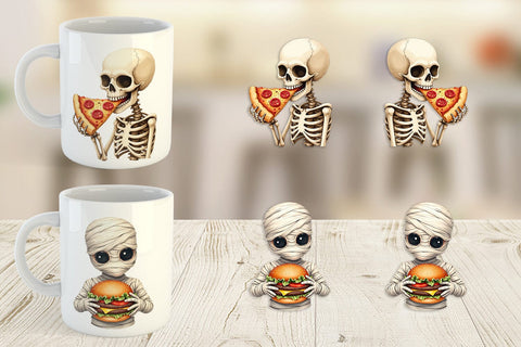 Mug Wrap Watercolor Haunted Junk Food Sublimation artnoy 