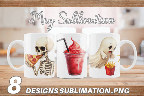 Mug Wrap Watercolor Haunted Junk Food Sublimation artnoy 