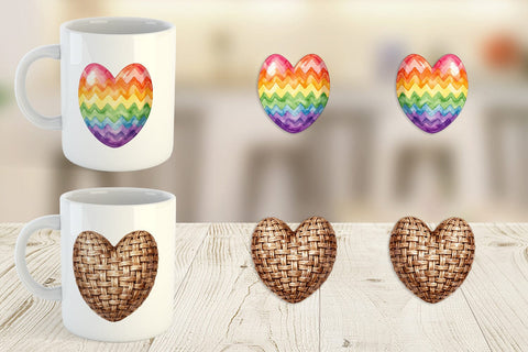 Mug Wrap Watercolor Heart Shaped Easter Egg Art Sublimation artnoy 
