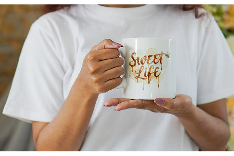 Mug Wrap Watercolor Honeycomb Bee Motivation Quotes Sublimation artnoy 