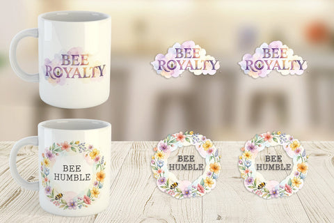 Mug Wrap Watercolor Honeycomb Bee Motivation Quotes Sublimation artnoy 