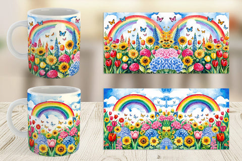 Mug Wrap Watercolor Lush Garden Sublimation artnoy 