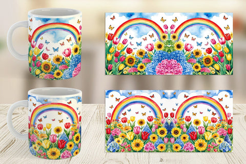 Mug Wrap Watercolor Lush Garden Sublimation artnoy 