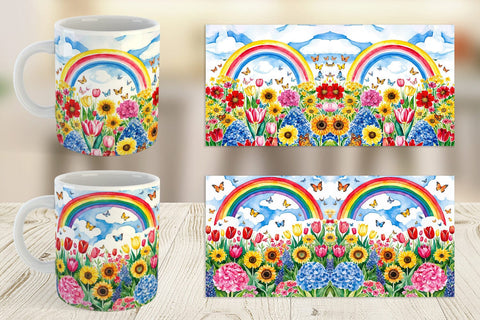 Mug Wrap Watercolor Lush Garden Sublimation artnoy 