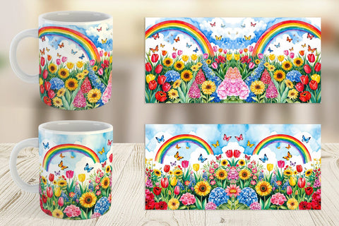 Mug Wrap Watercolor Lush Garden Sublimation artnoy 